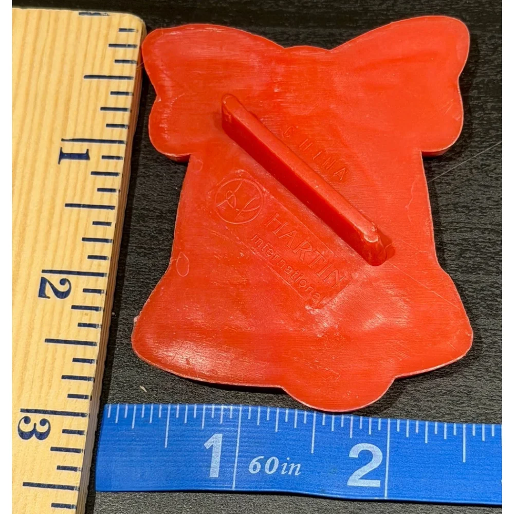 5pc Cookie Cutters Vtg CHRISTMAS Holiday Red Plastic Santa Angel Tree Star Bell‎